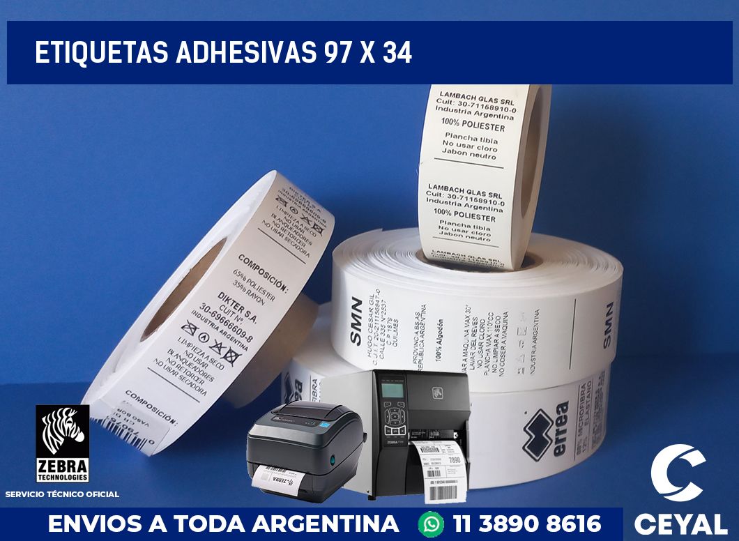 etiquetas adhesivas 97 x 34