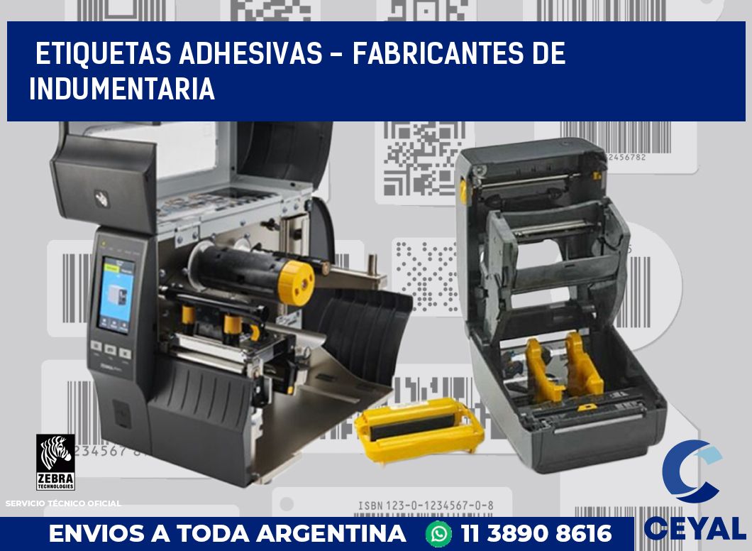 etiquetas adhesivas - Fabricantes de indumentaria