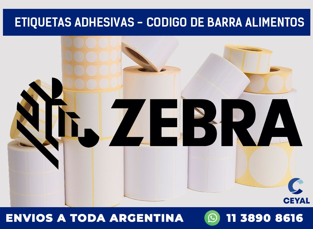 etiquetas adhesivas - codigo de barra alimentos