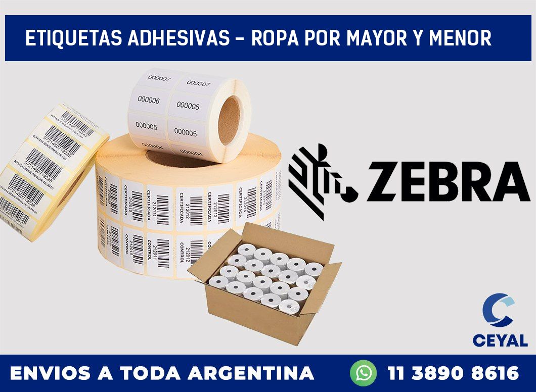etiquetas adhesivas – ropa por mayor y menor