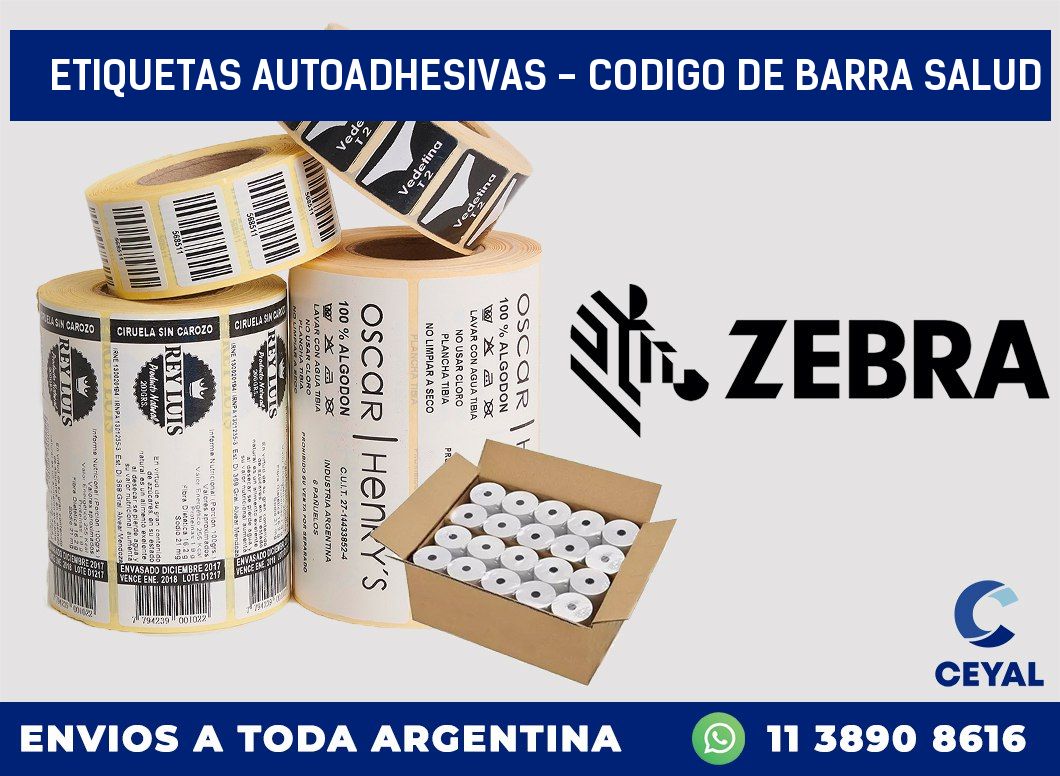 etiquetas autoadhesivas - codigo de barra salud