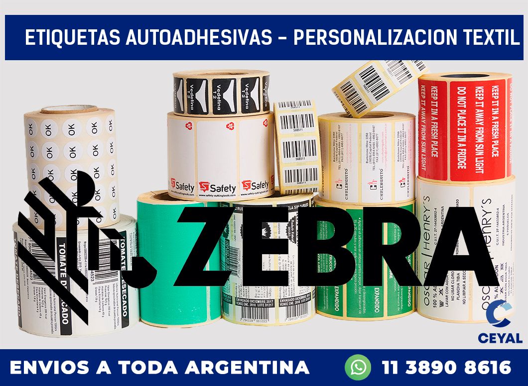 etiquetas autoadhesivas - personalizacion textil