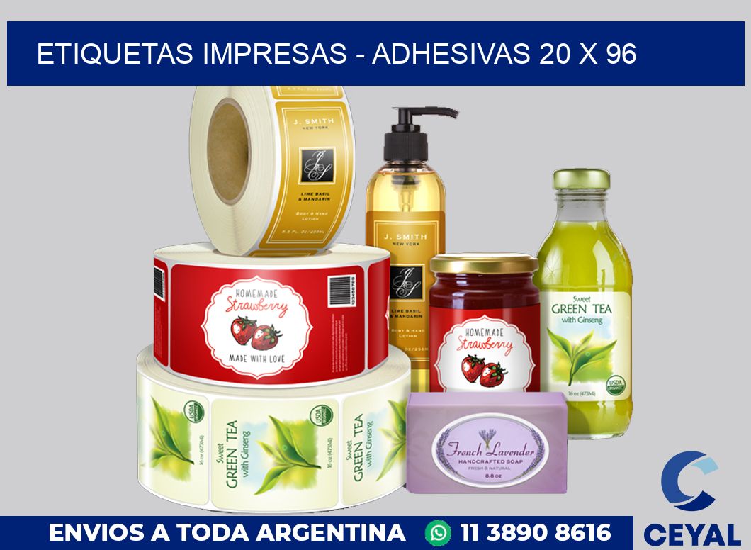 etiquetas impresas – Adhesivas 20 x 96