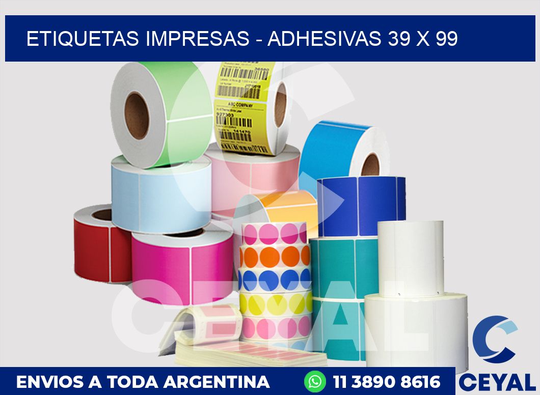 etiquetas impresas - Adhesivas 39 x 99