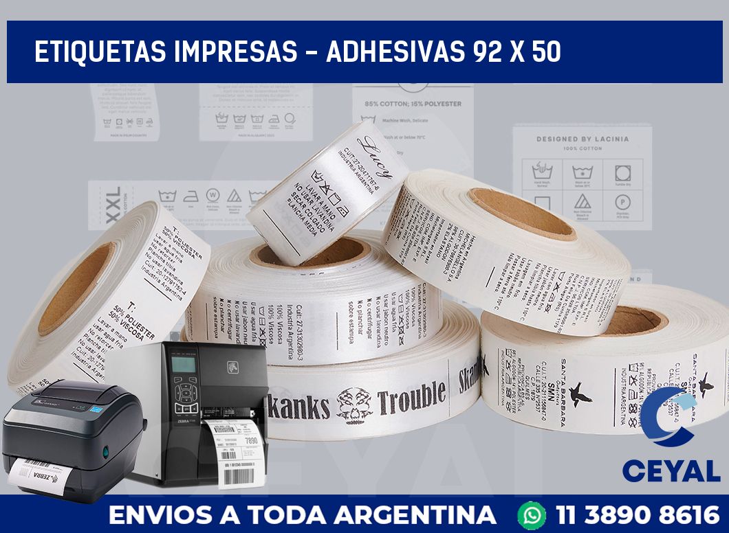 etiquetas impresas – Adhesivas 92 x 50