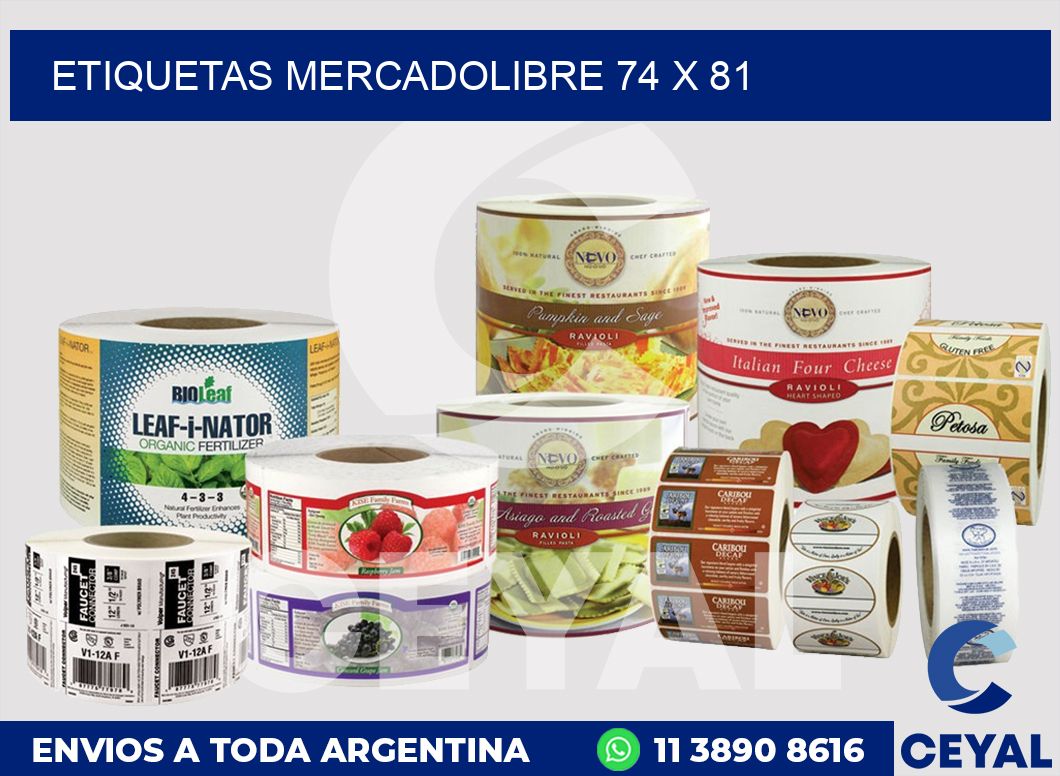 etiquetas mercadolibre 74 x 81