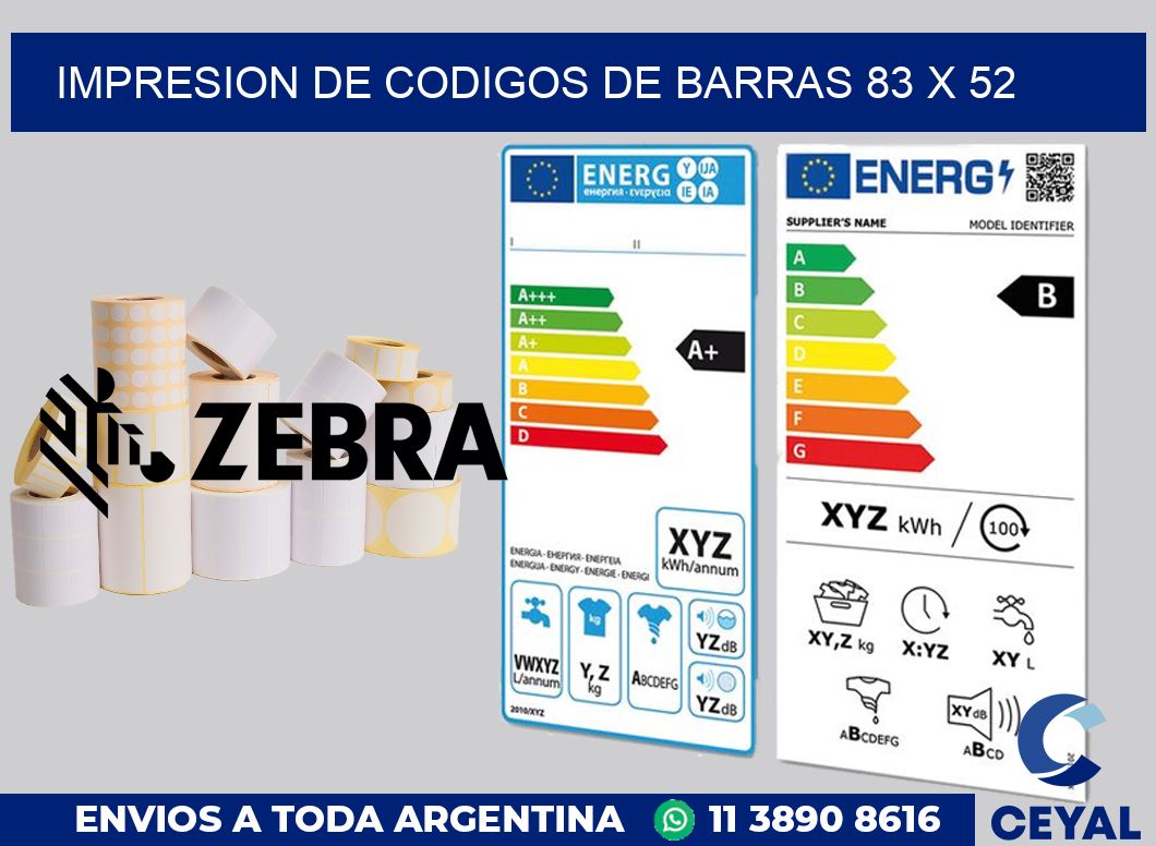 impresion de codigos de barras 83 x 52