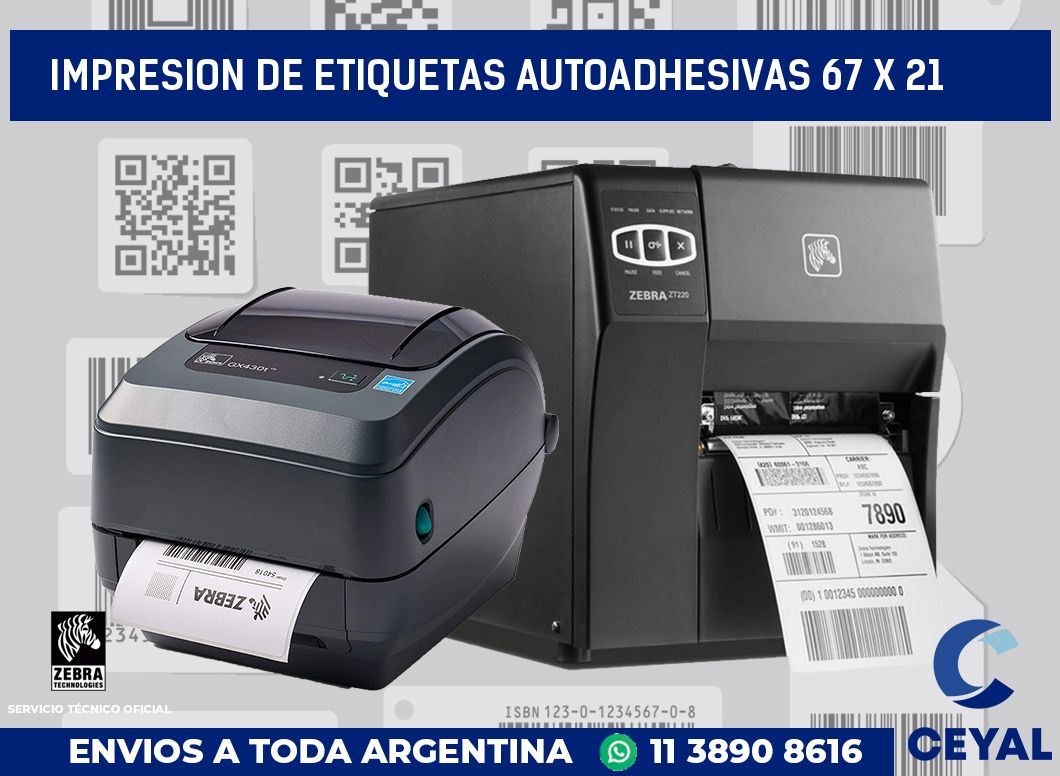 impresion de etiquetas autoadhesivas 67 x 21