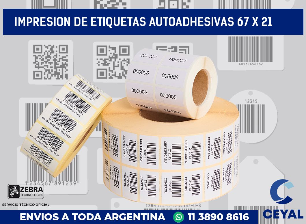 impresion de etiquetas autoadhesivas 67 x 21