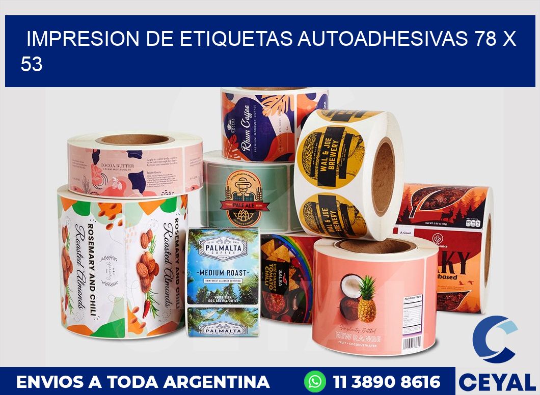 impresion de etiquetas autoadhesivas 78 x 53