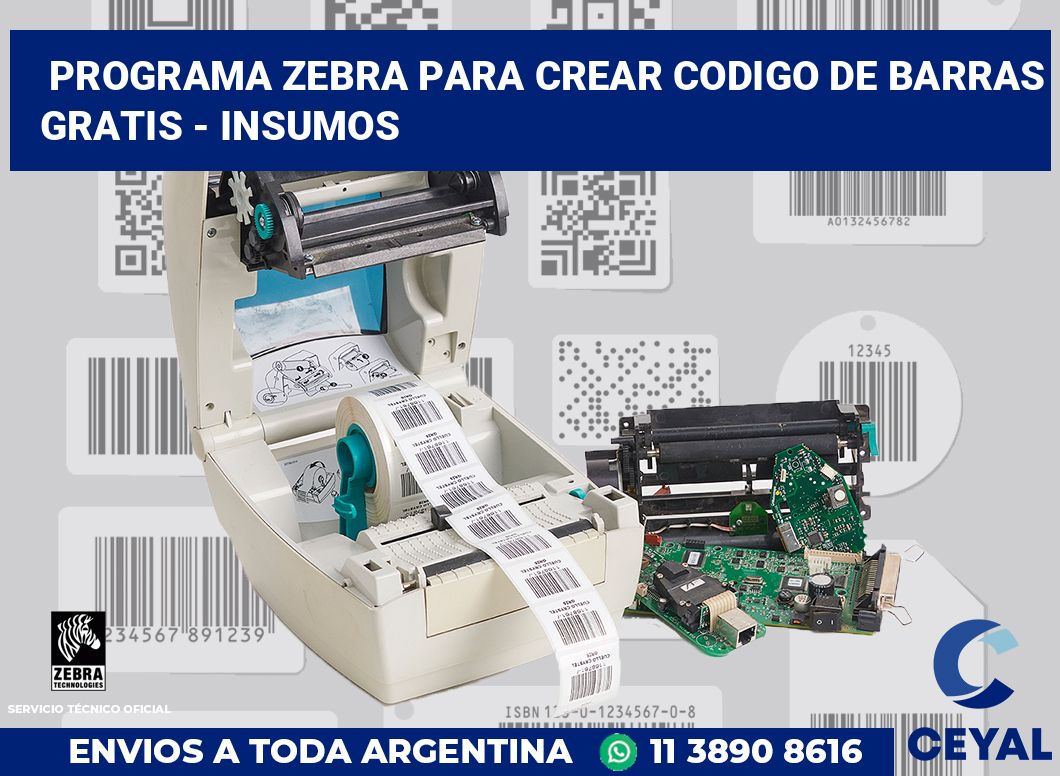 programa zebra para crear codigo de barras gratis - Insumos