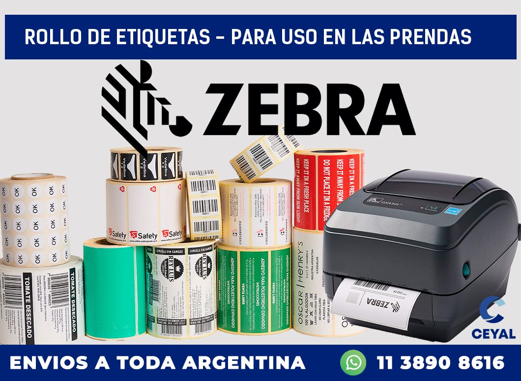 rollo de etiquetas – para uso en las prendas