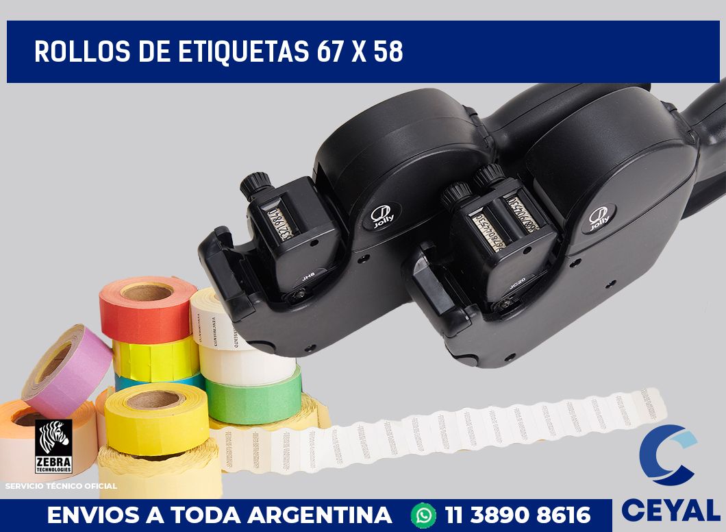 rollos de etiquetas 67 x 58