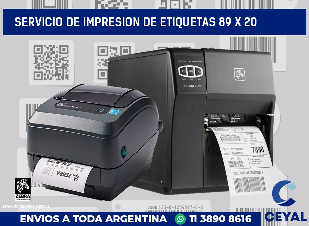 servicio de impresion de etiquetas 89 x 20