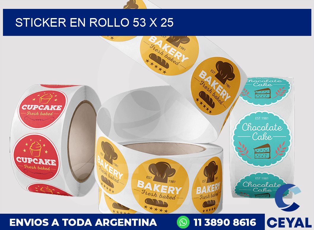 sticker en rollo 53 x 25