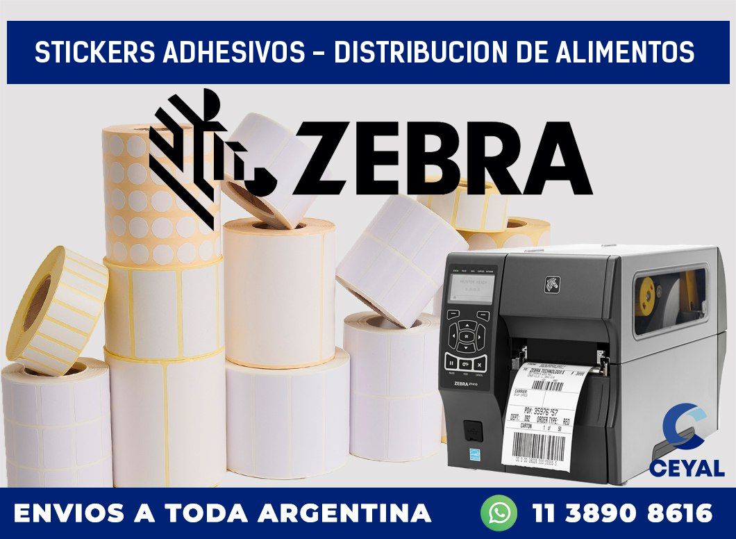 stickers adhesivos - distribucion de alimentos