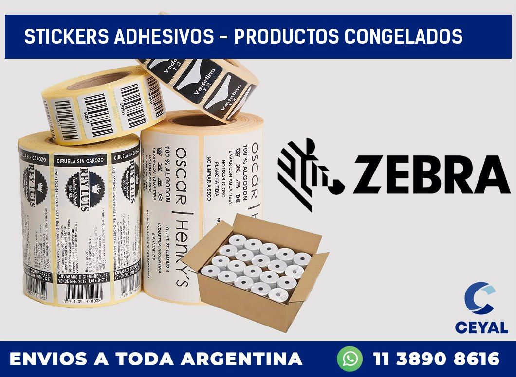 stickers adhesivos - productos congelados