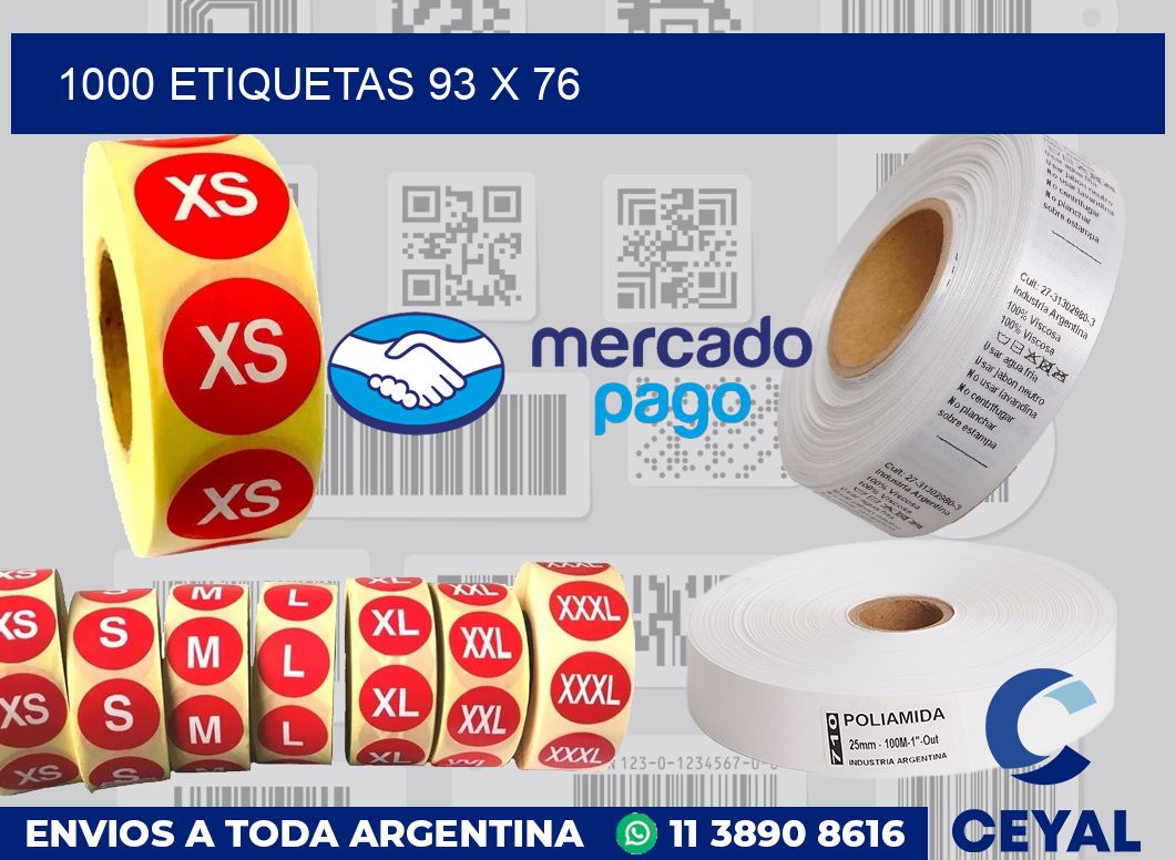 1000 etiquetas 93 x 76