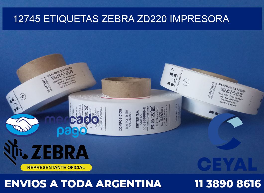 12745 etiquetas Zebra zd220 impresora