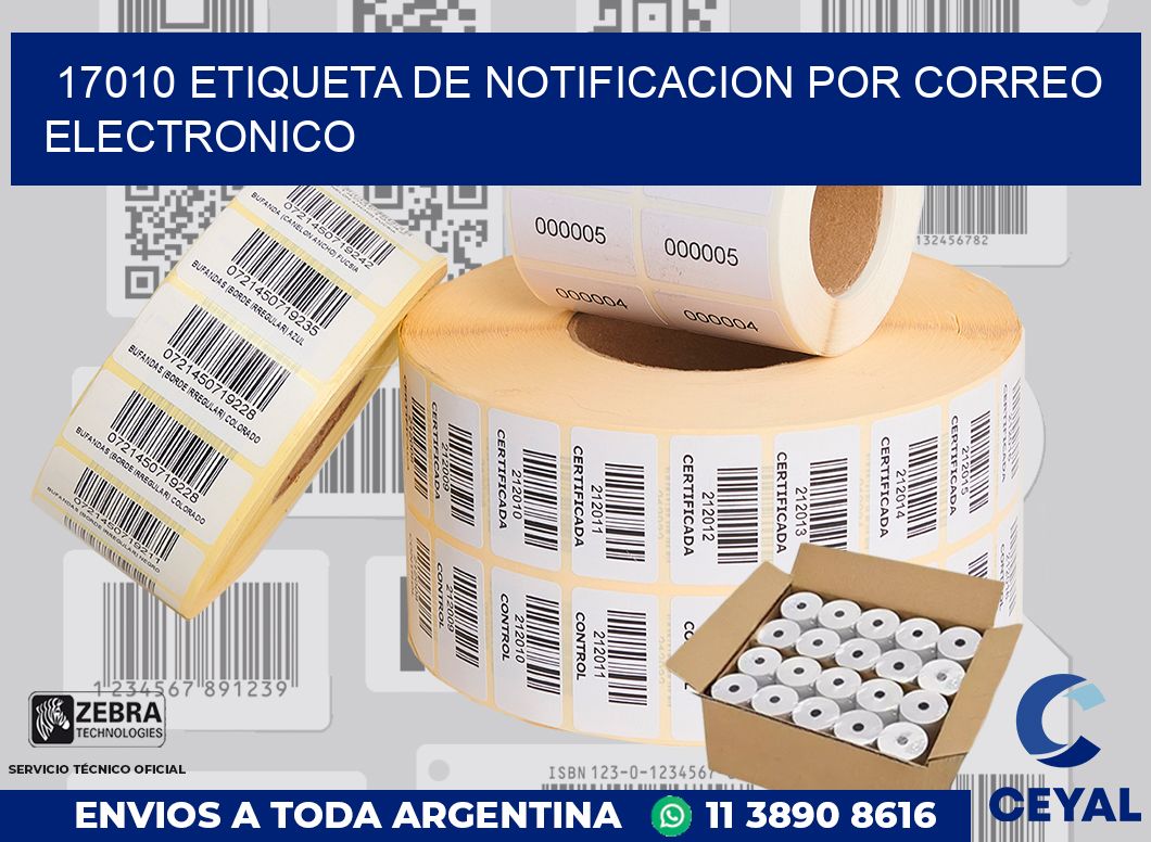 17010 Etiqueta de notificacion por correo electronico