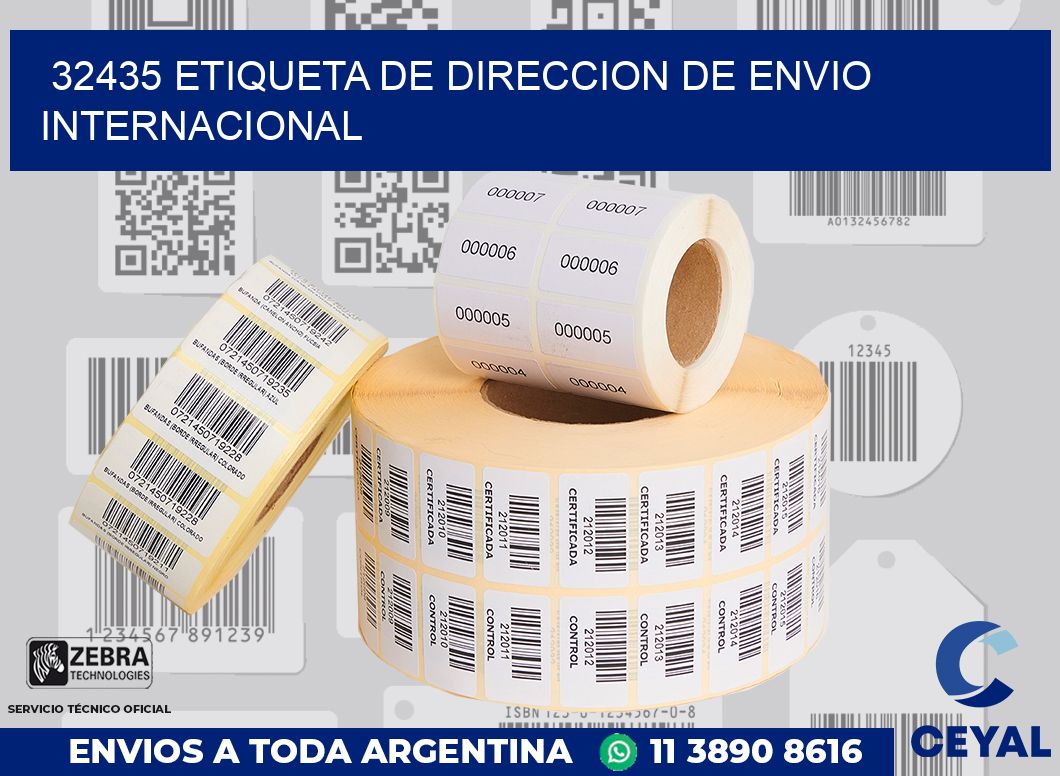 32435 Etiqueta de direccion de envio internacional