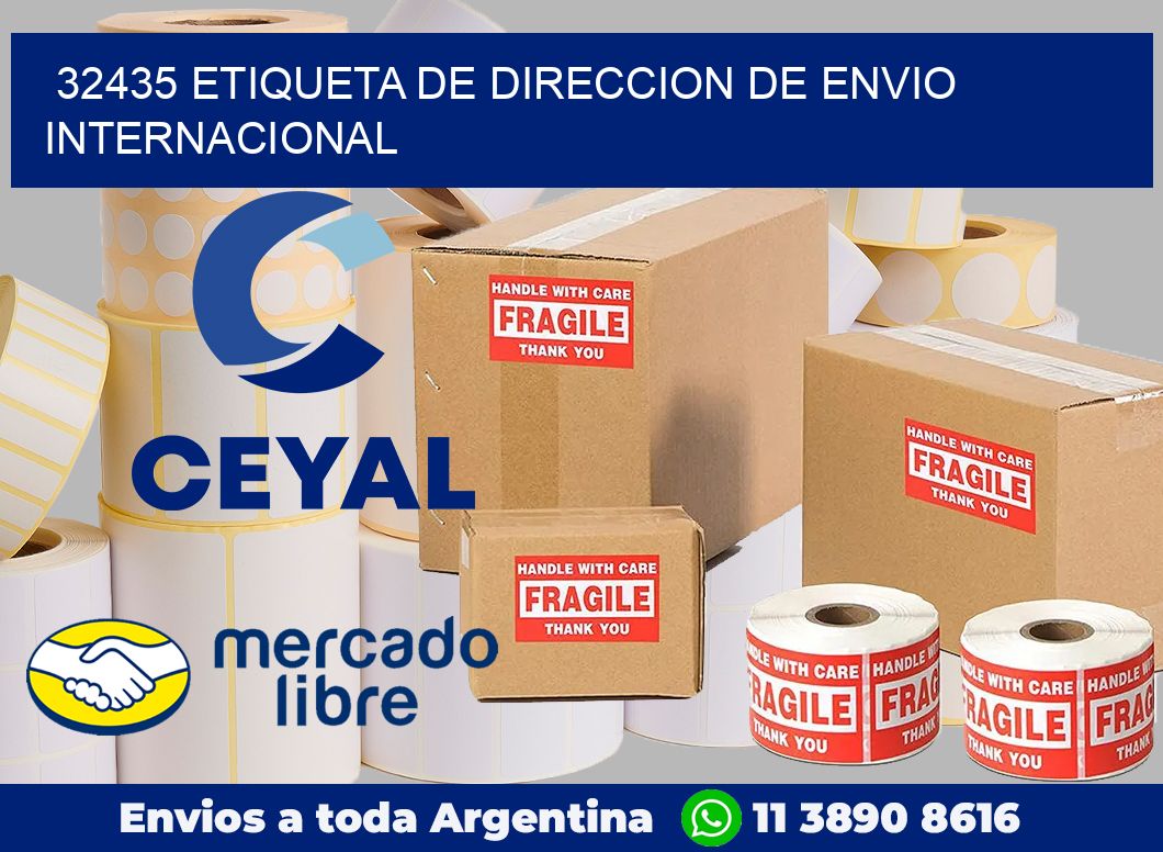 32435 Etiqueta de direccion de envio internacional