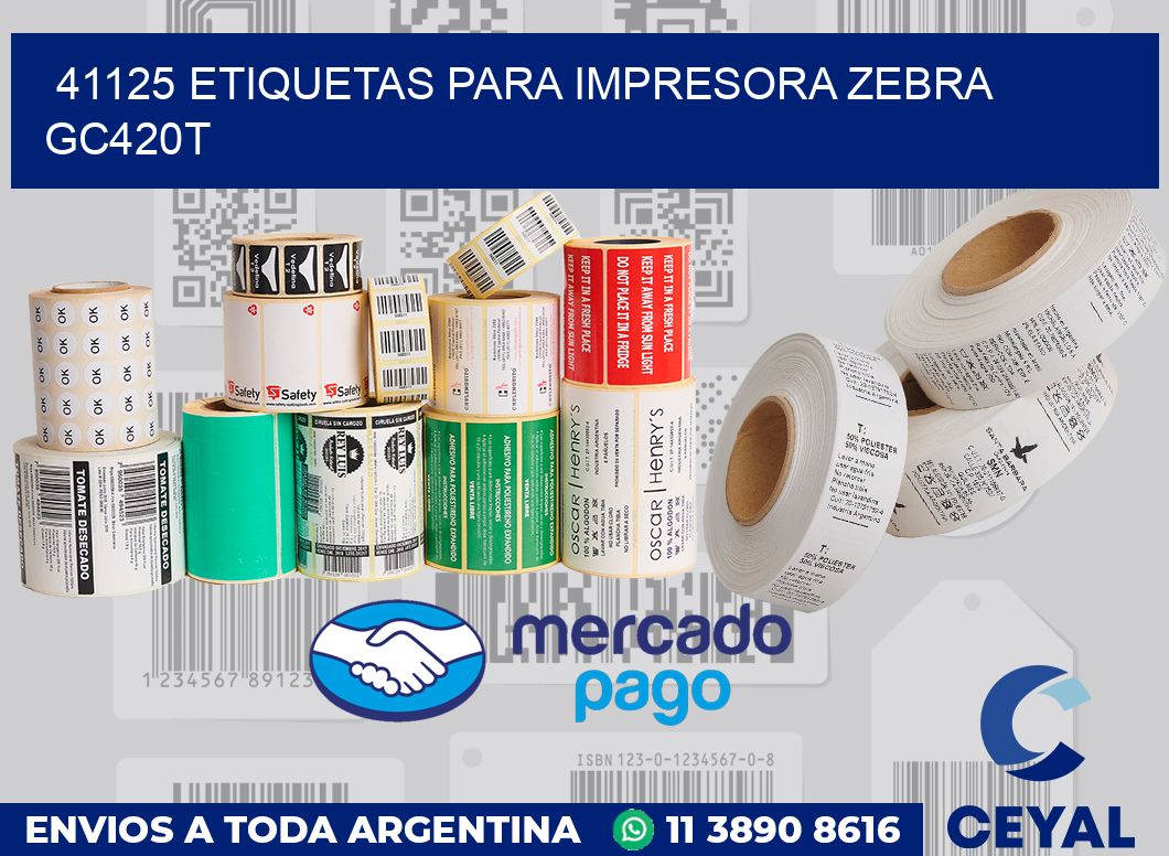 41125 etiquetas para impresora zebra GC420T