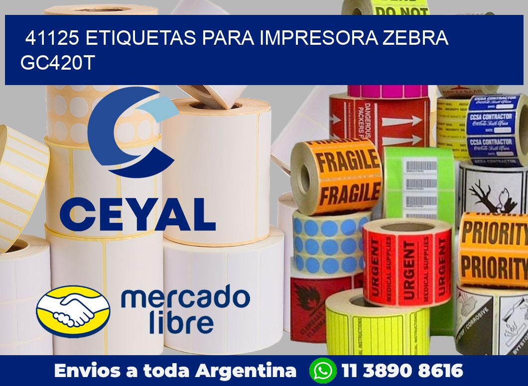 41125 etiquetas para impresora zebra GC420T
