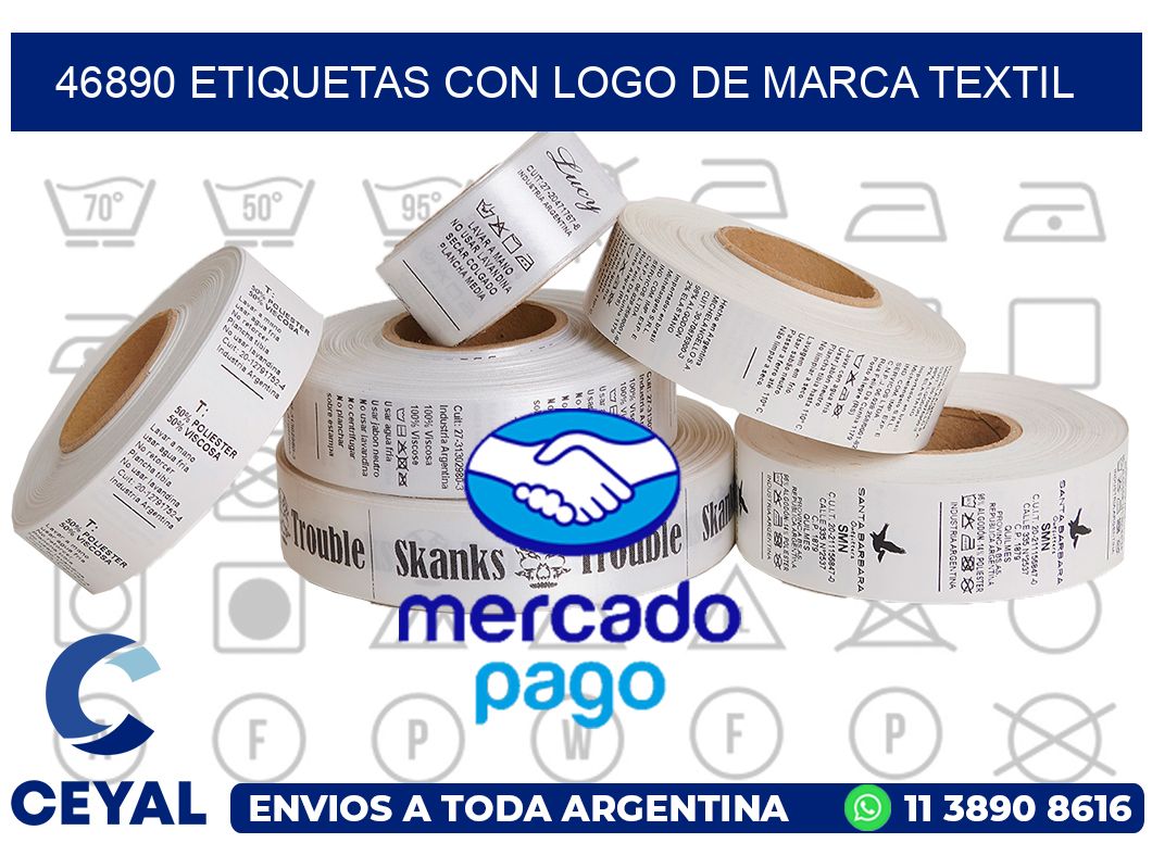 46890 Etiquetas con logo de marca textil