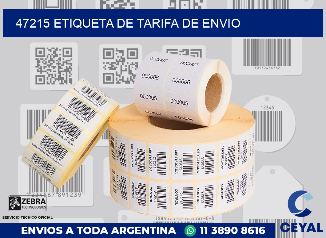 47215 Etiqueta de tarifa de envio