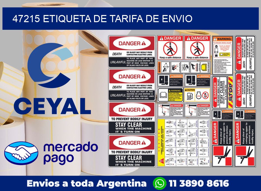 47215 Etiqueta de tarifa de envio