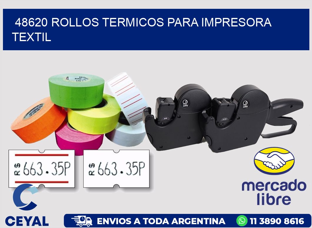 48620 rollos termicos para impresora textil