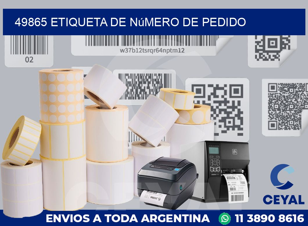 49865 Etiqueta de número de pedido