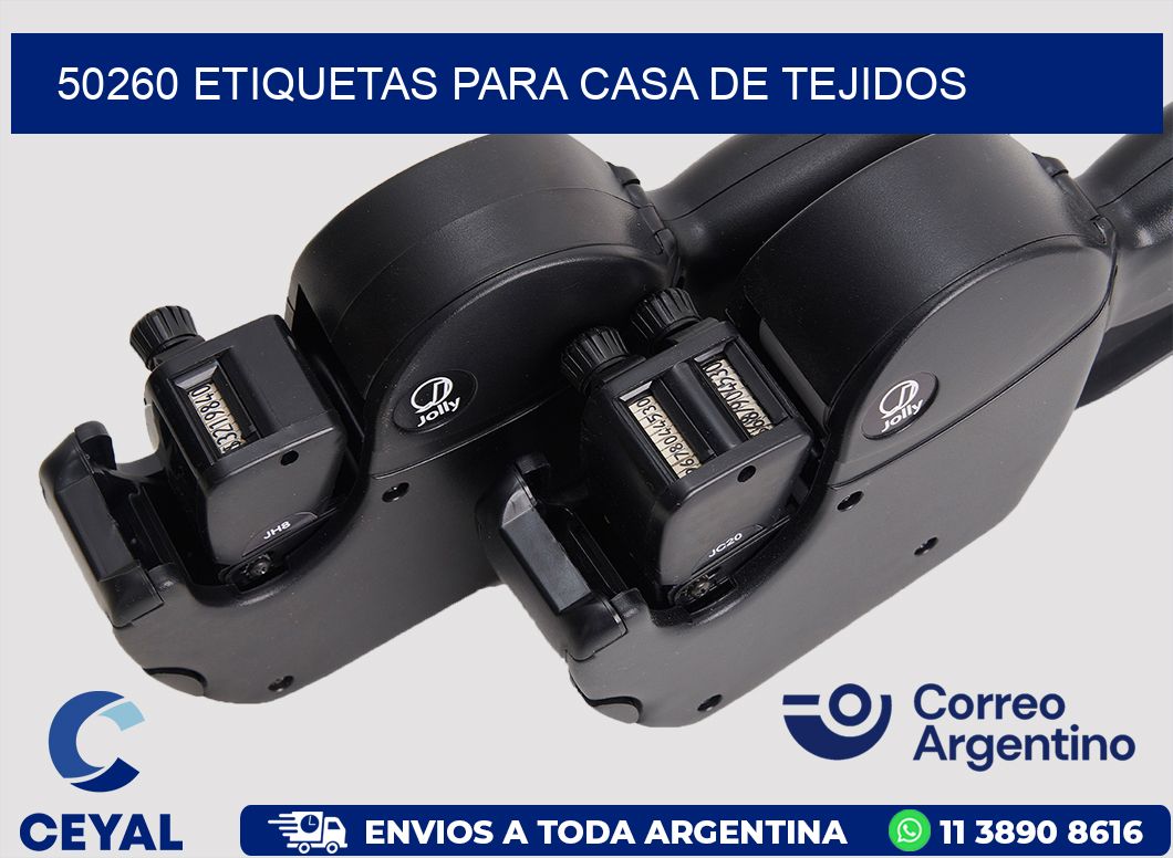 50260 Etiquetas para casa de tejidos