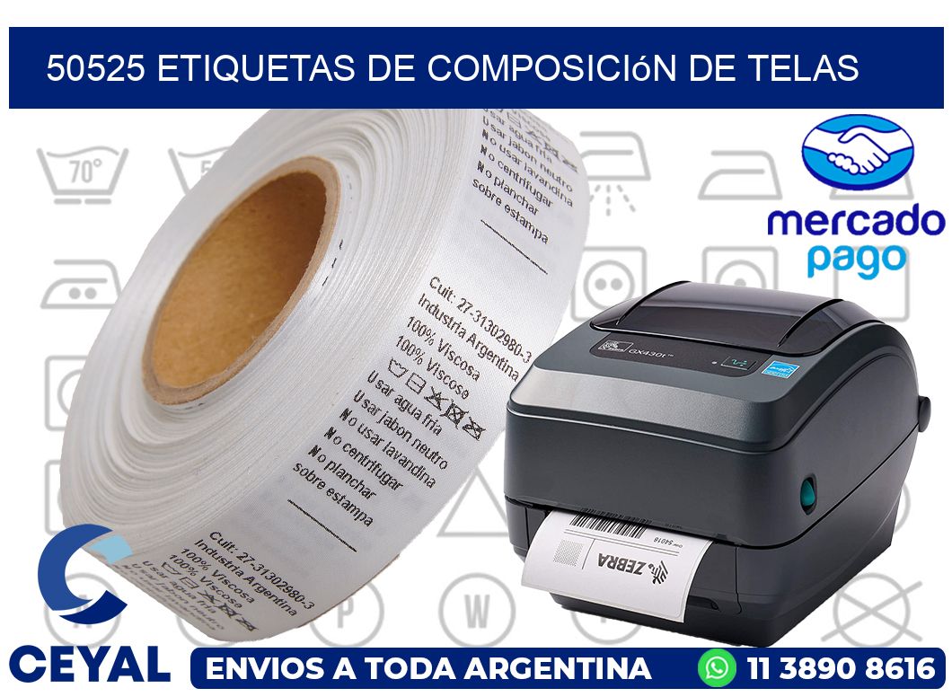 50525 Etiquetas de composición de Telas