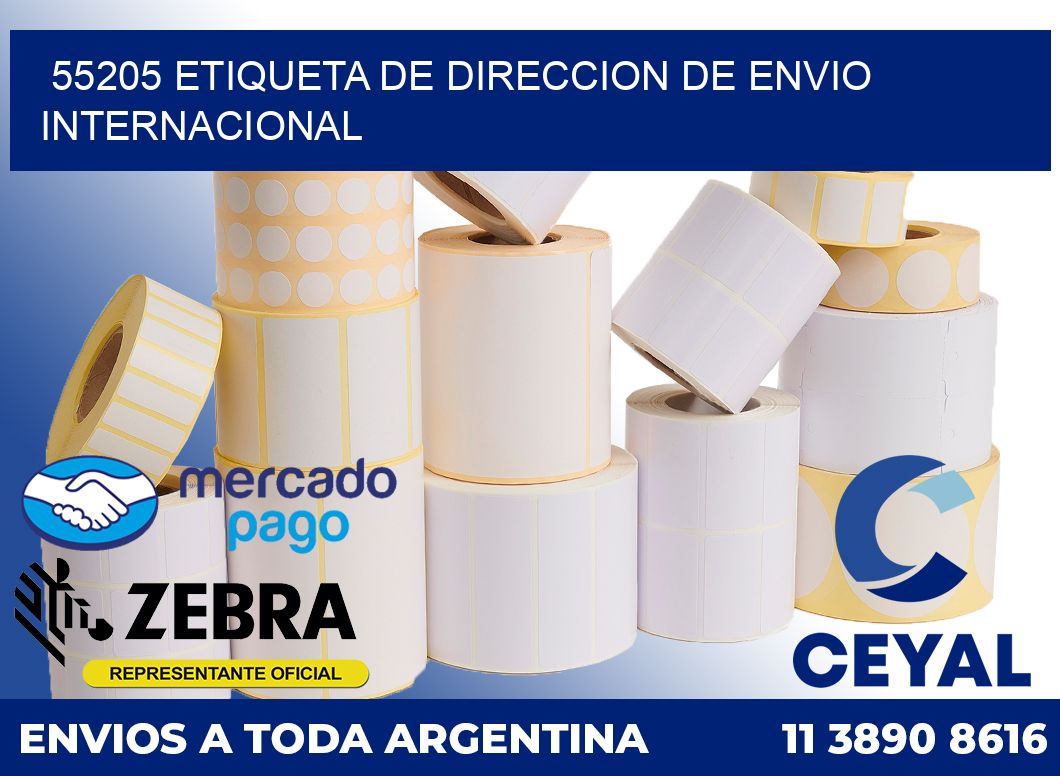 55205 Etiqueta de direccion de envio internacional