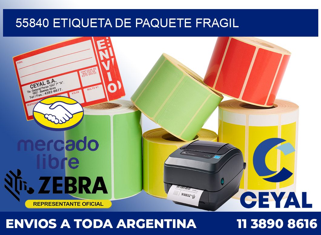 55840 Etiqueta de paquete fragil