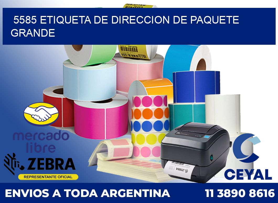 5585 Etiqueta de direccion de paquete grande