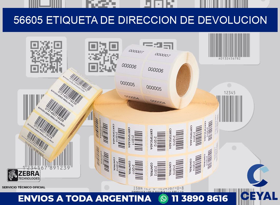 56605 Etiqueta de direccion de devolucion