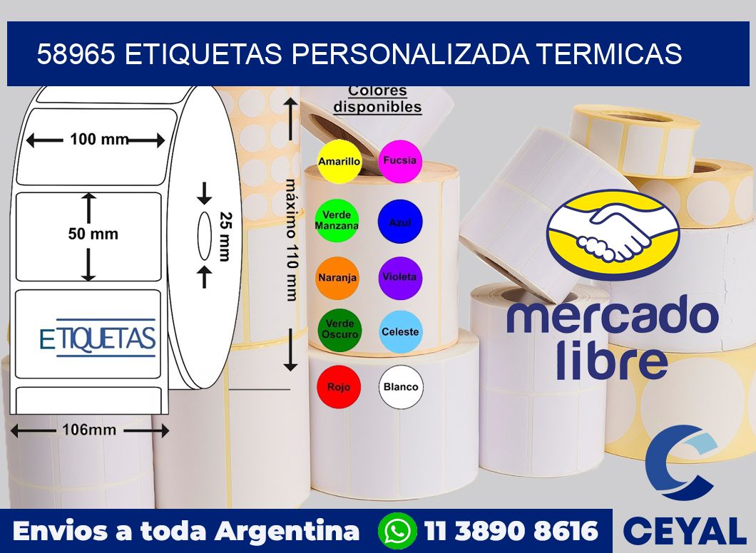 58965 etiquetas personalizada termicas