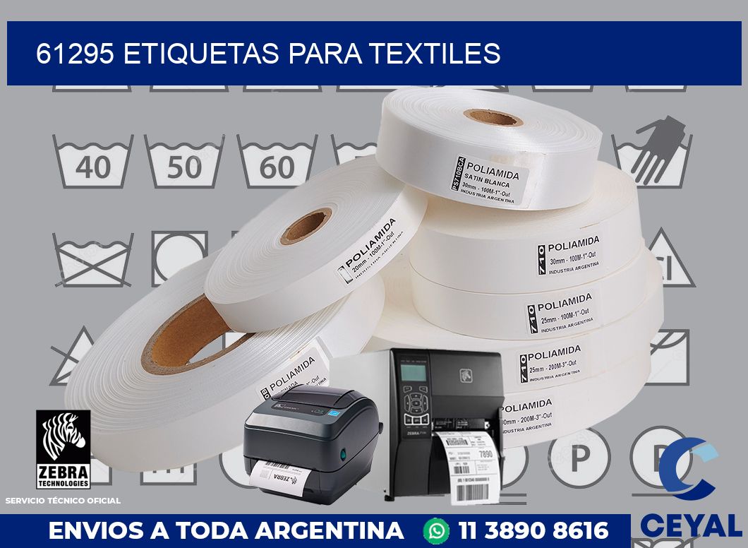 61295 etiquetas para textiles