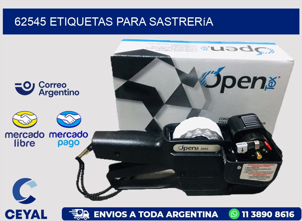62545 Etiquetas para sastrería