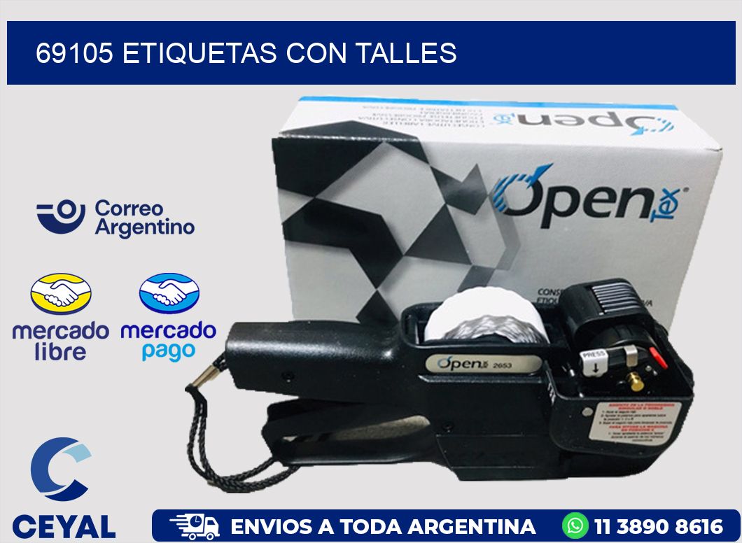 69105 Etiquetas con talles