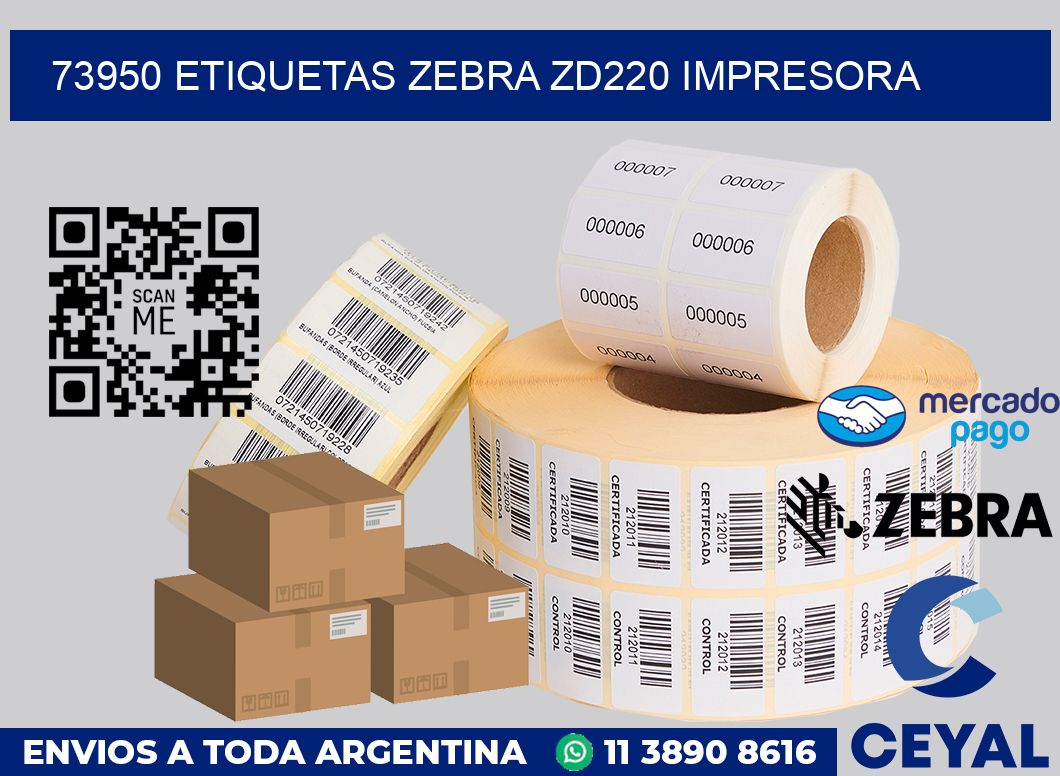 73950 etiquetas Zebra zd220 impresora