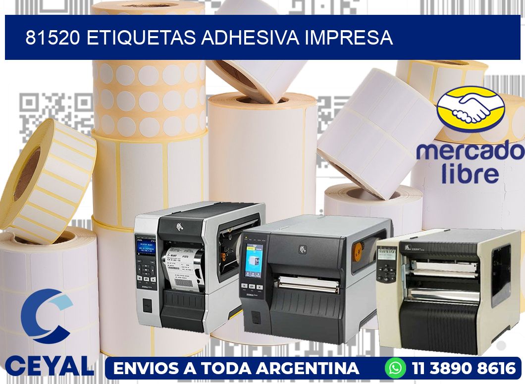 81520 etiquetas adhesiva impresa