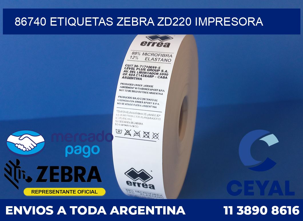 86740 etiquetas Zebra zd220 impresora