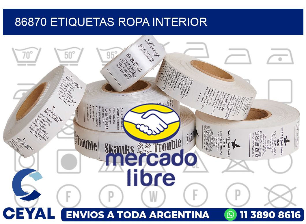 86870 Etiquetas ropa interior