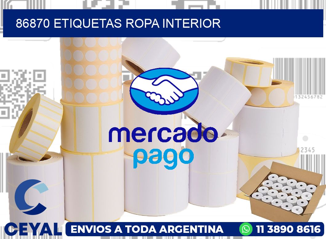 86870 Etiquetas ropa interior