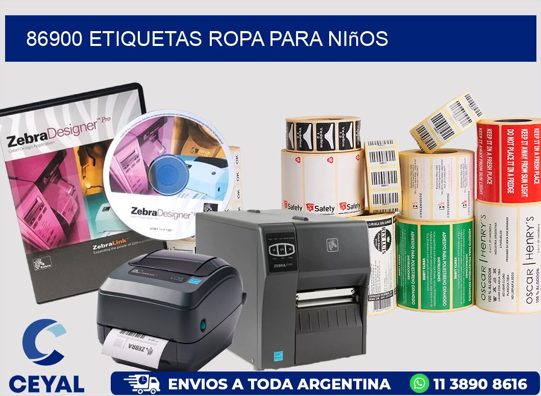 86900 Etiquetas ropa para niños
