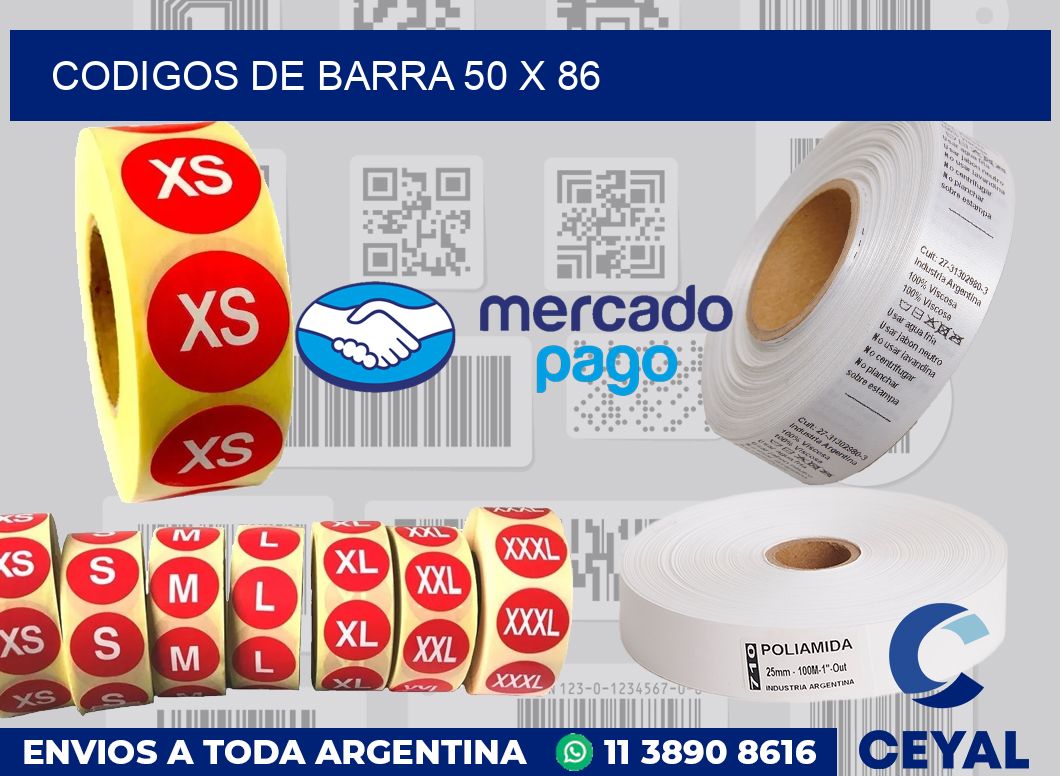 Codigos de barra 50 x 86